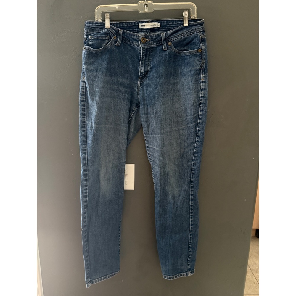 Levis 529 Curvy Skinny Leg Jeans Womens 14 Med Wash Blue Denim‎ Stretch Mid Rise